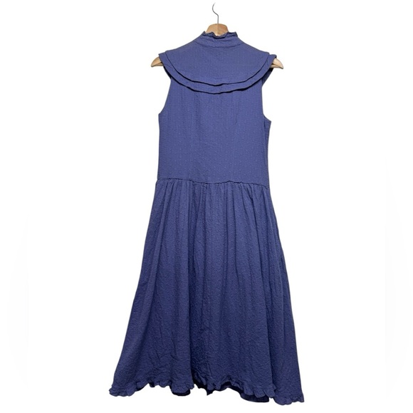 RTR PAMELA LOVE Blue Eyelet Midi Dress L - Picture 11 of 13